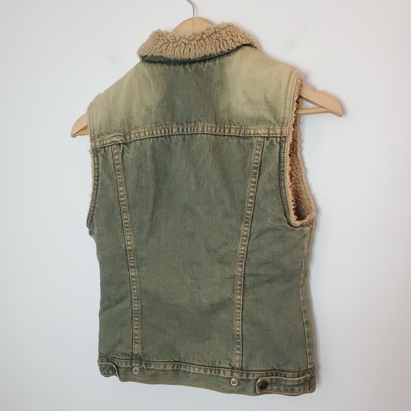 VTG 7 For All Mankind Sherpa Denim Vest S - Picture 4 of 7
